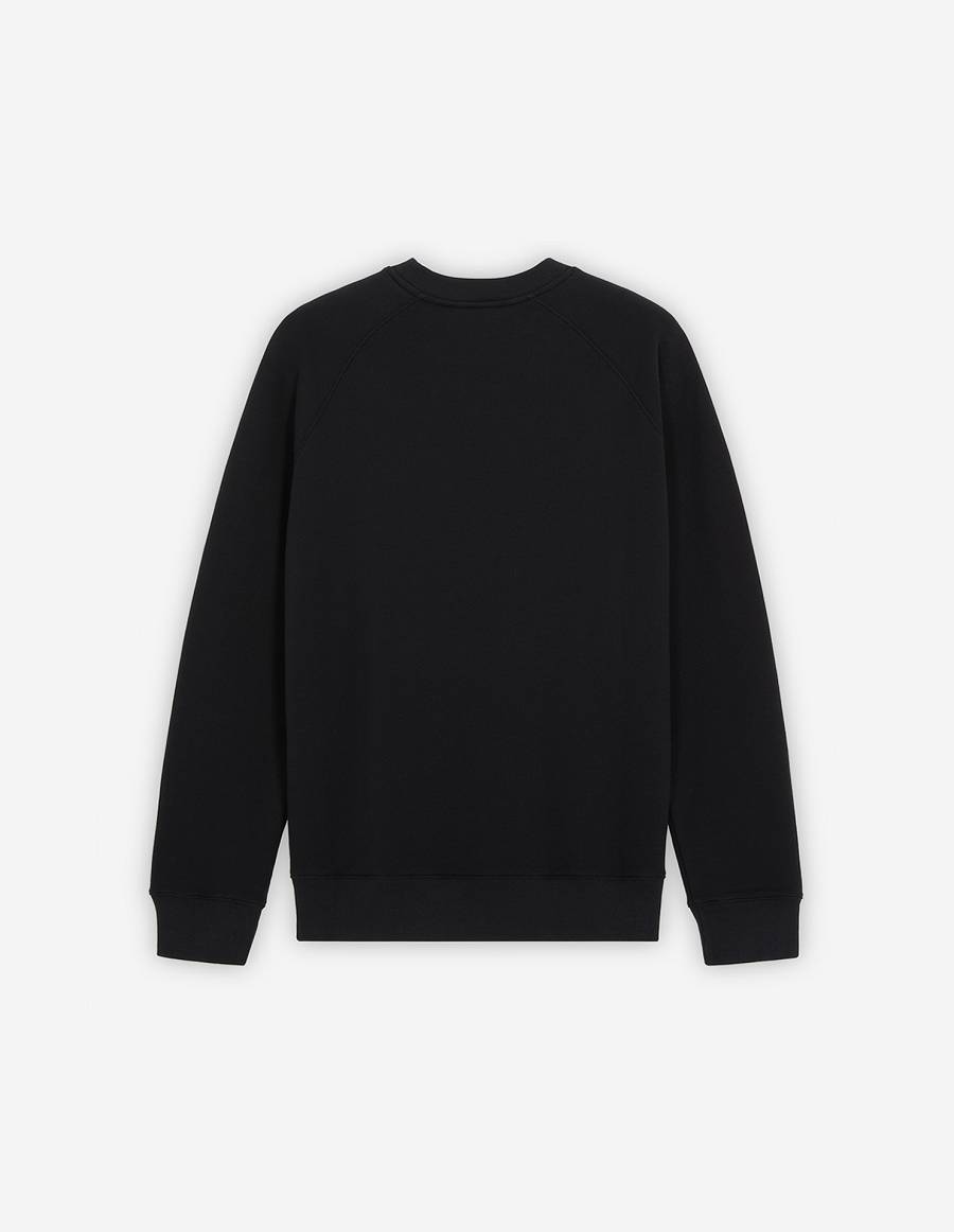 Black Men's Maison Kitsune Chillax Fox Patch Classic Sweatshirts | AU-W0803