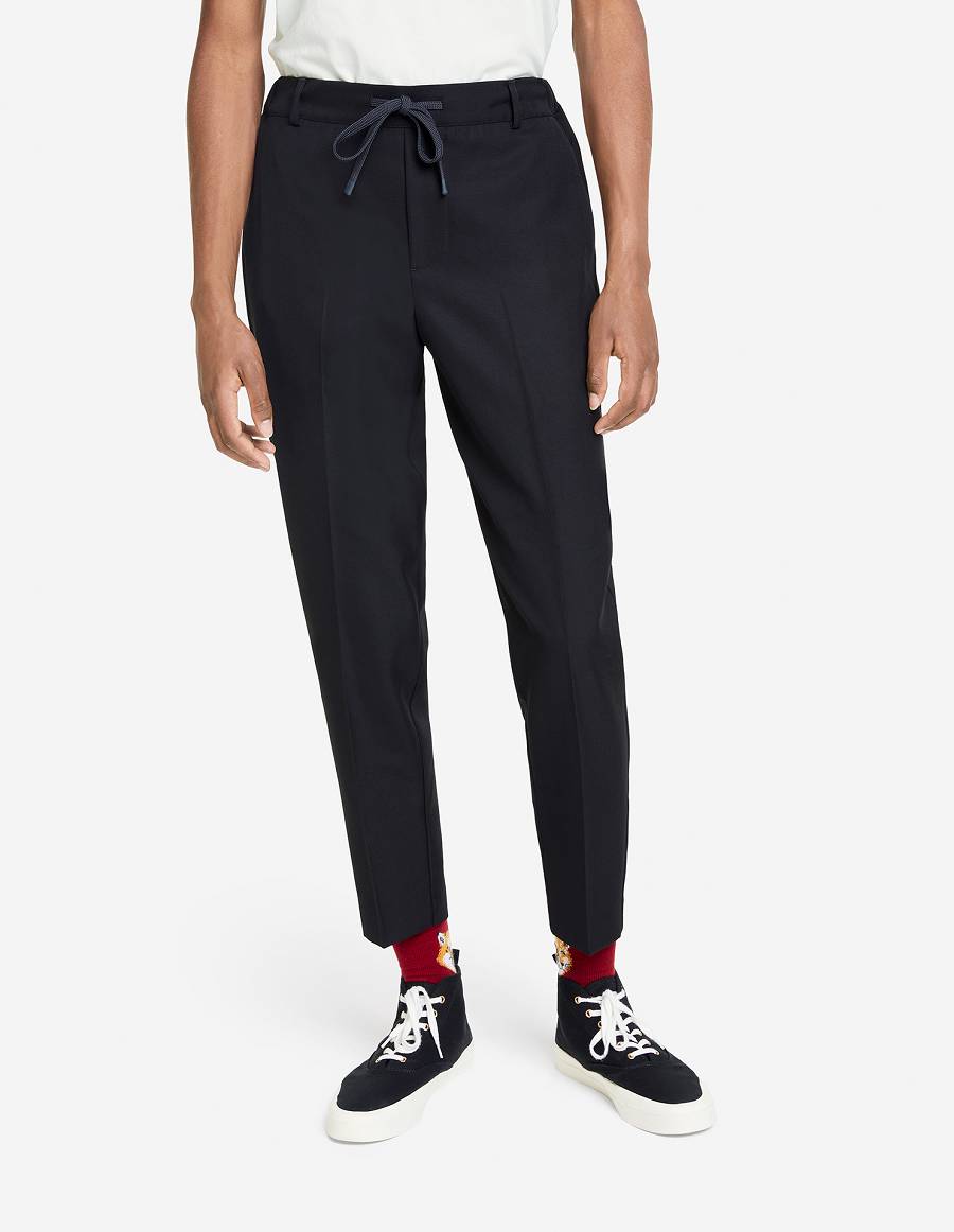 Black Men's Maison Kitsune City Pants | AU-M0605