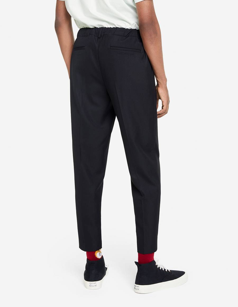 Black Men's Maison Kitsune City Pants | AU-M0605