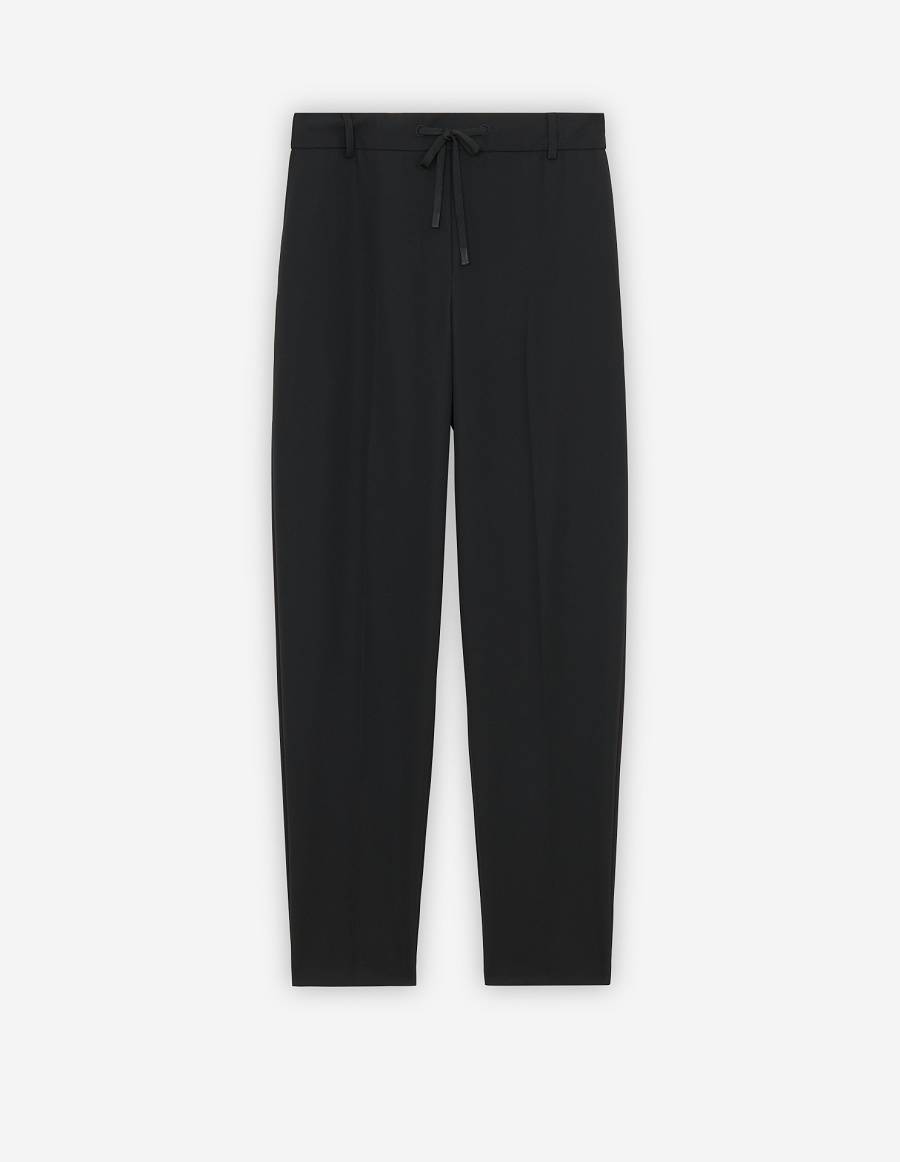 Black Men\'s Maison Kitsune City Pants | AU-M0605