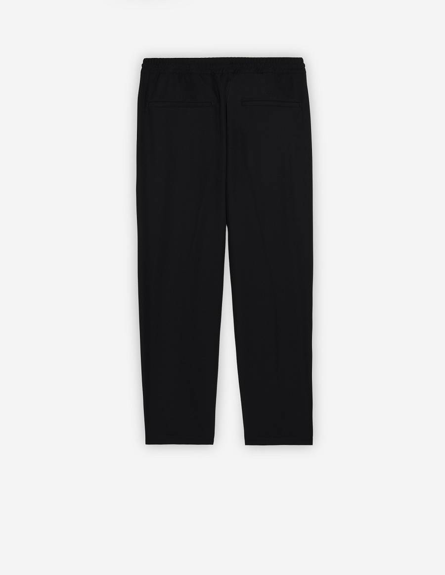 Black Men's Maison Kitsune Drawstring Pants | AU-C0376