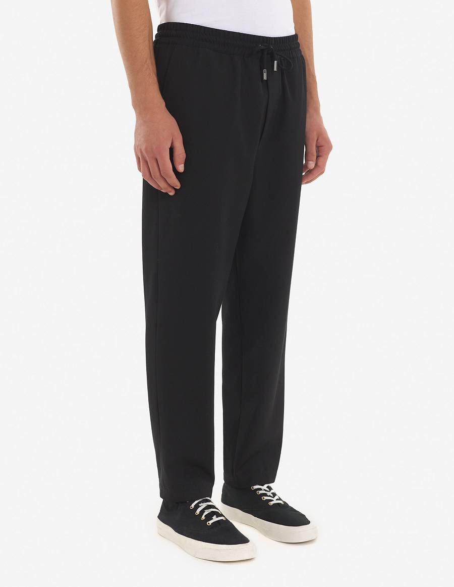 Black Men's Maison Kitsune Drawstring Pants | AU-C0376