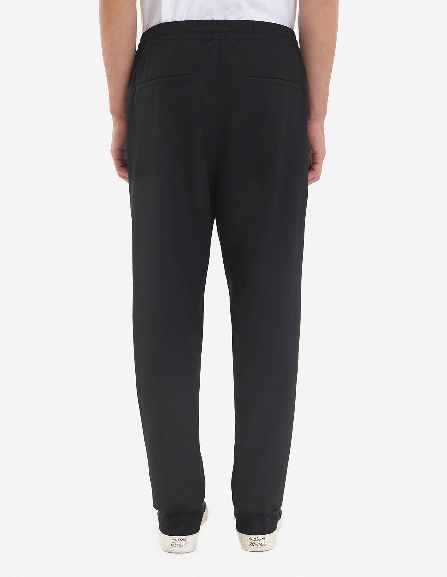 Black Men's Maison Kitsune Drawstring Pants | AU-C0376