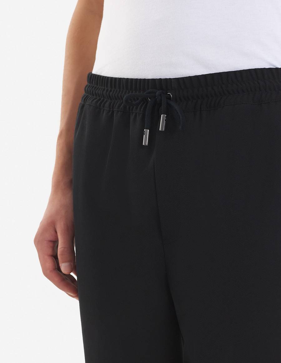 Black Men's Maison Kitsune Drawstring Pants | AU-C0376