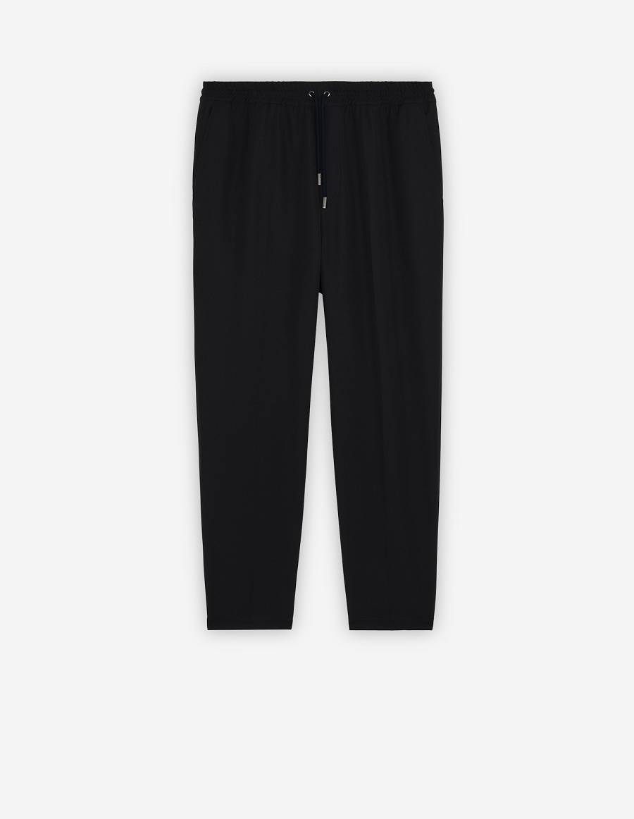 Black Men\'s Maison Kitsune Drawstring Pants | AU-C0376