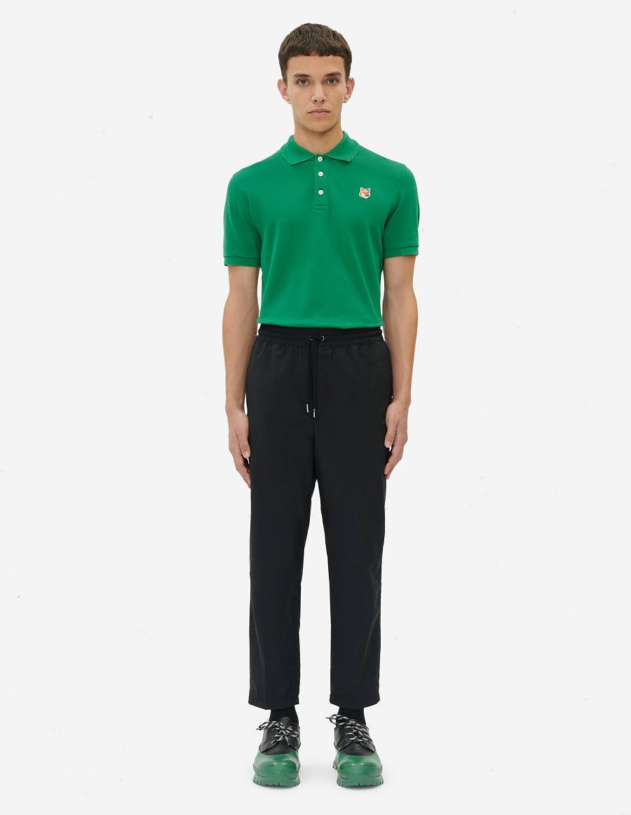 Black Men's Maison Kitsune Drawstring Pants | AU-H772