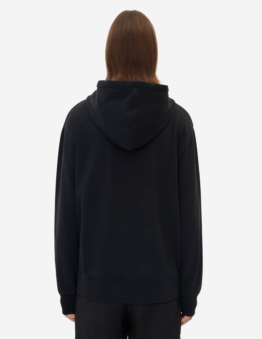 Black Men's Maison Kitsune Dressed Fox Print Relaxed Hoodies | AU-X0464