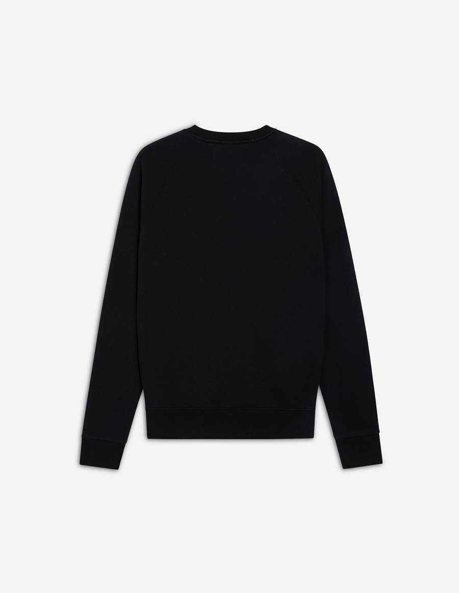 Black Men's Maison Kitsune Handwriting Clean Sweatshirts | AU-E0468