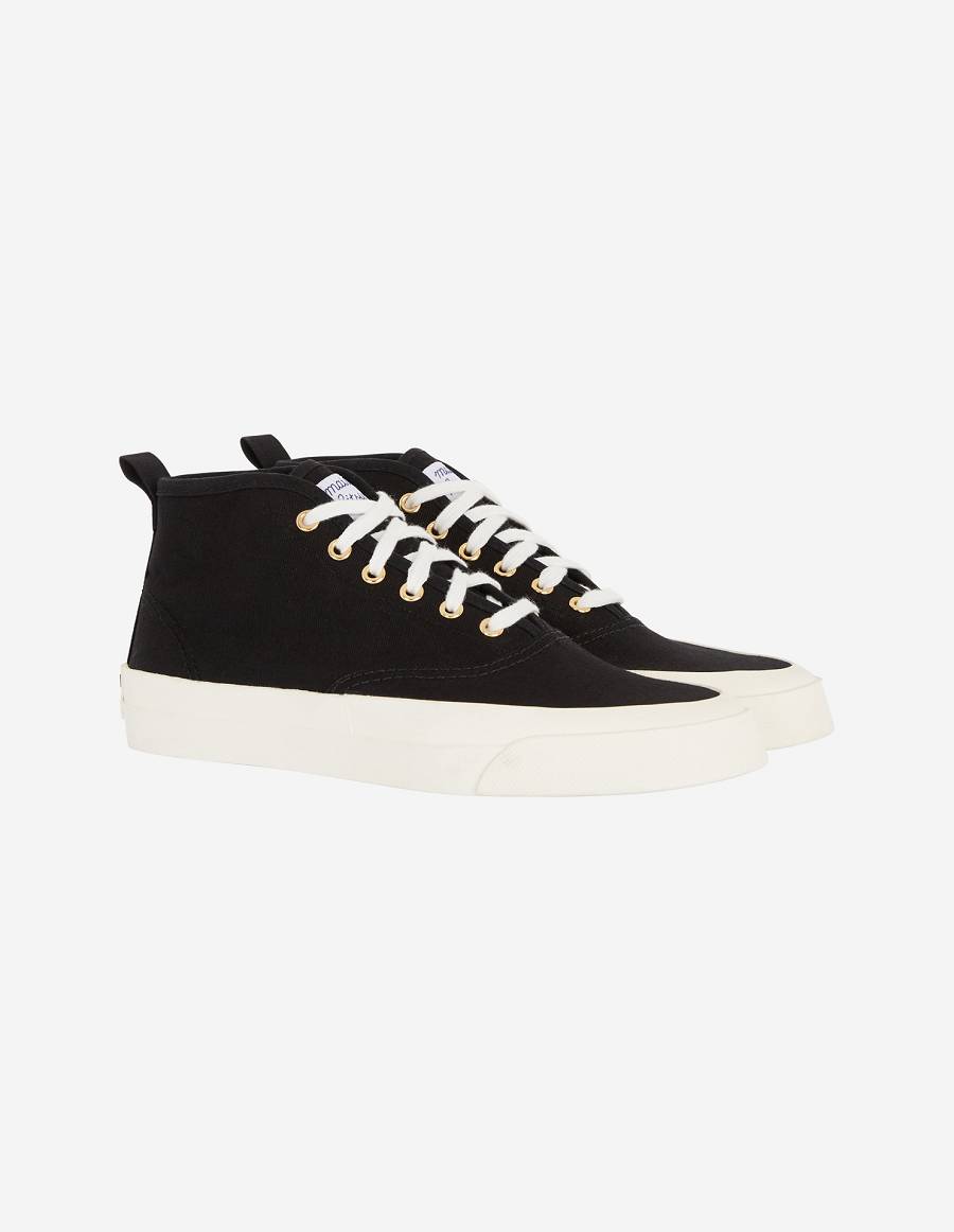 Black Men\'s Maison Kitsune High-top Sneakers | AU-M0823