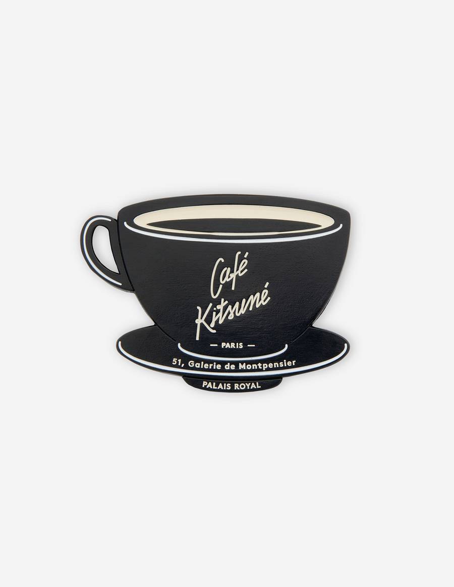 Black Men\'s Maison Kitsune Magnet Cafe Kitsune Cup Accessories | AU-Q0514