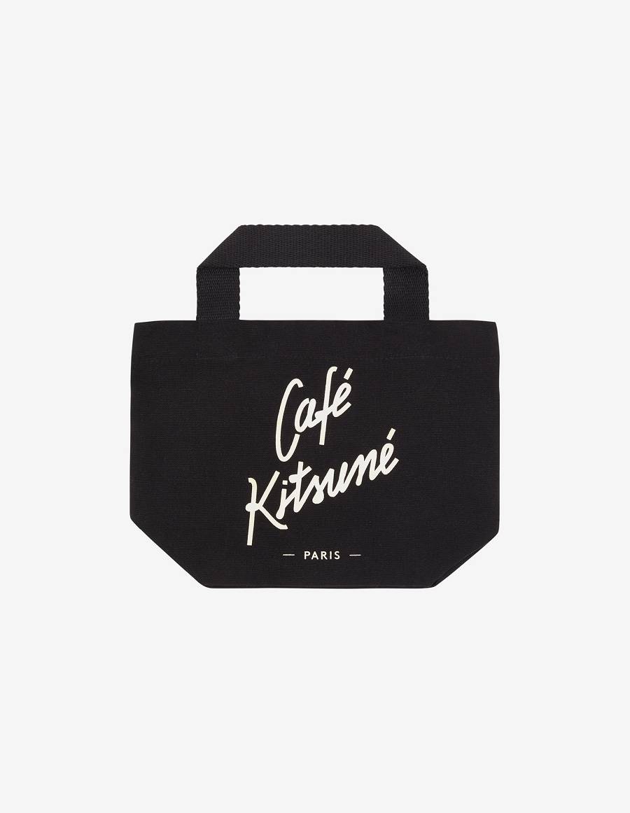 Black Men\'s Maison Kitsune Mini Tote Cafe Kitsune Bk Bags | AU-S0884