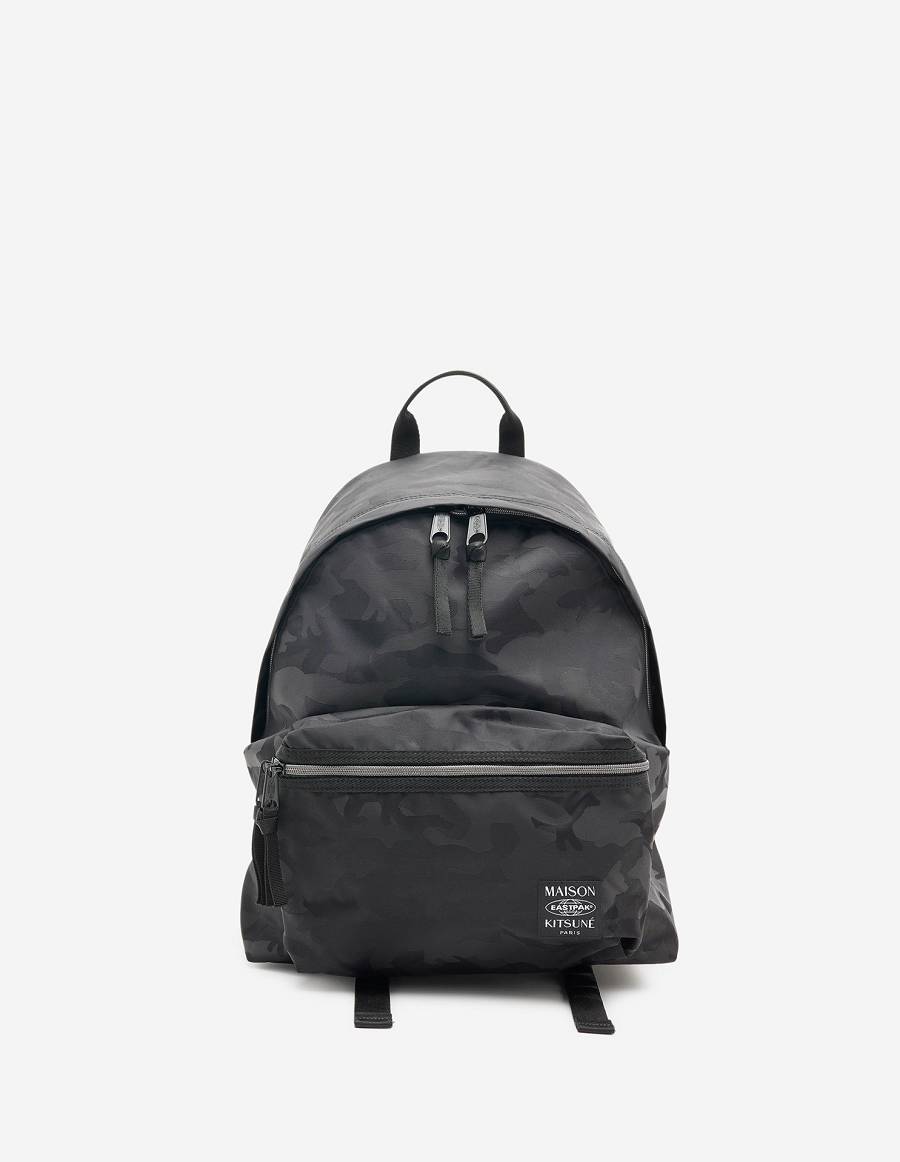 Black Men\'s Maison Kitsune Mkxeastpak Padded Backpack Bags | AU-E0671