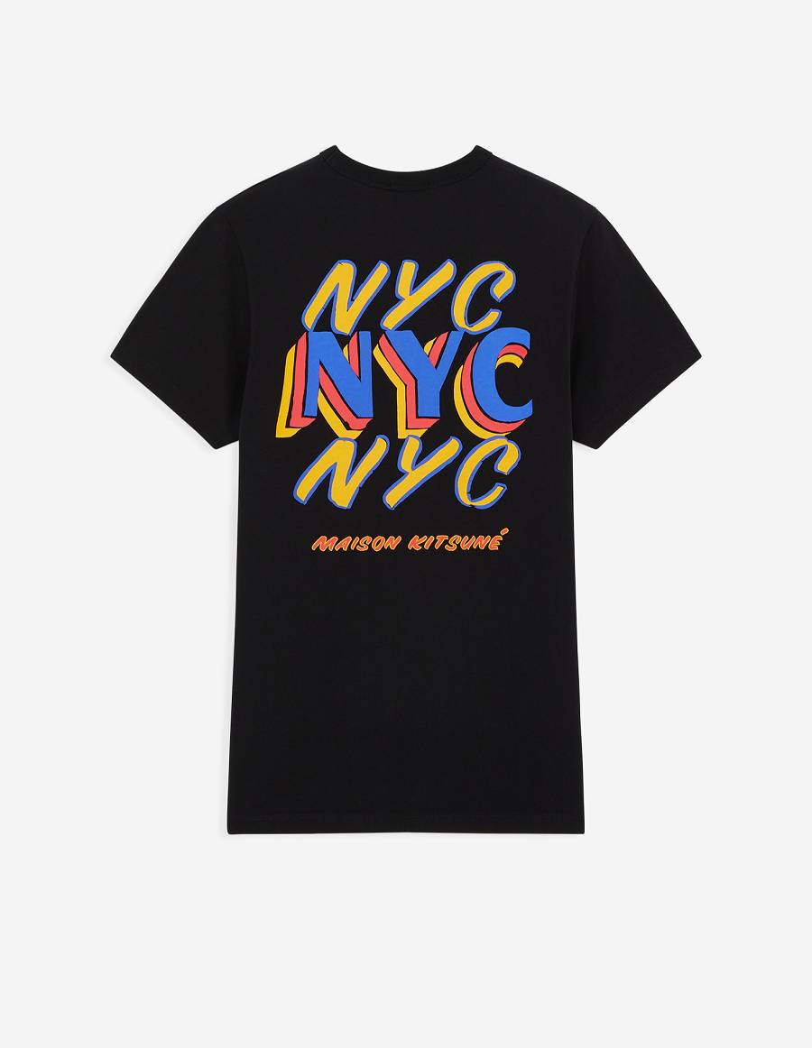 Black Men's Maison Kitsune Nyc Ben Klevay T Shirts | AU-Z0117