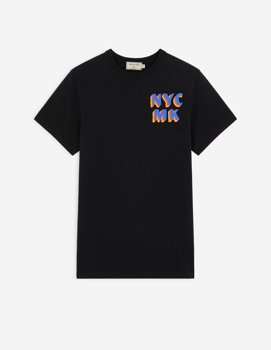 Black Men\'s Maison Kitsune Nyc Ben Klevay T Shirts | AU-Z0117