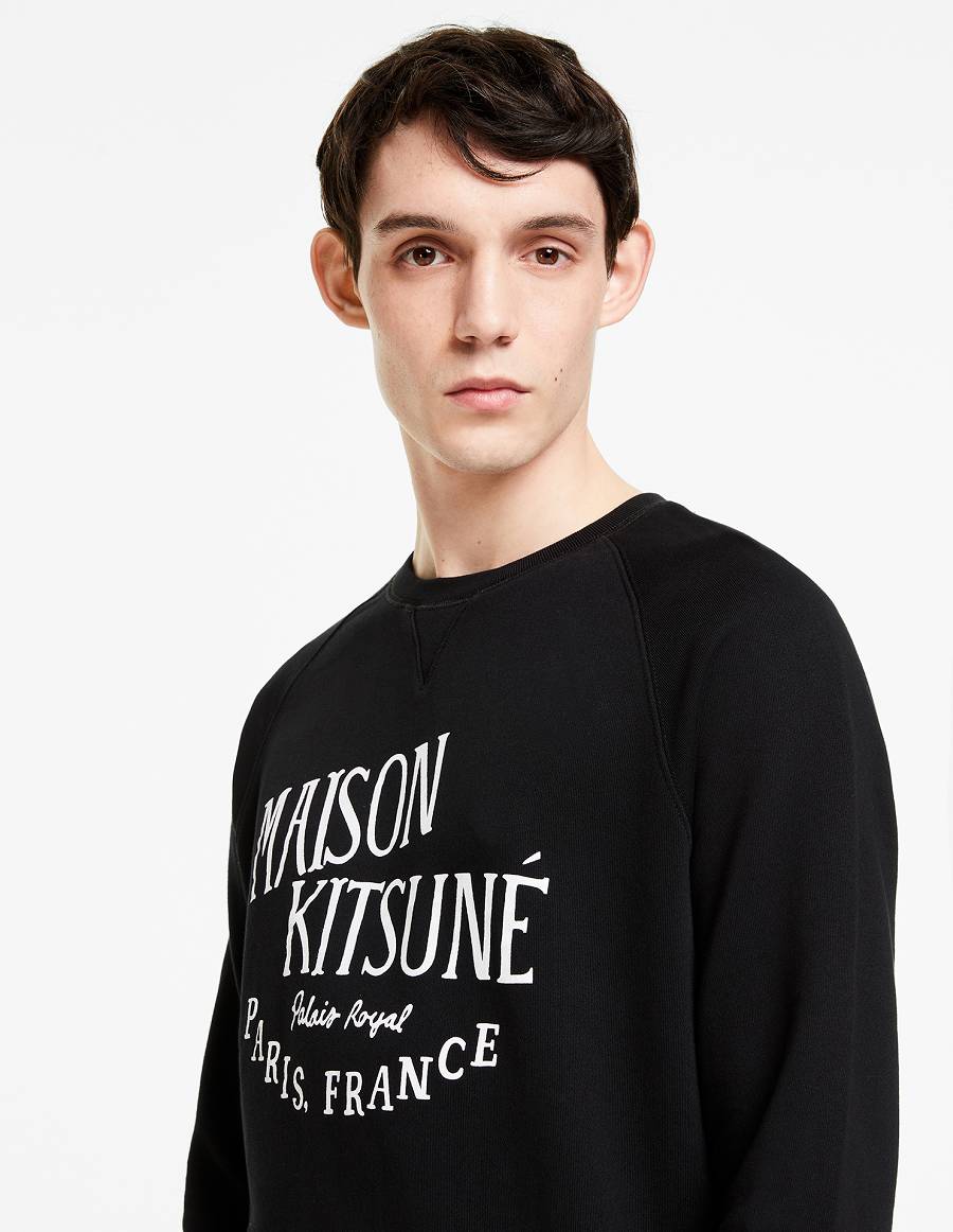 Black Men's Maison Kitsune Palais Royal Classic Sweatshirts | AU-C0115