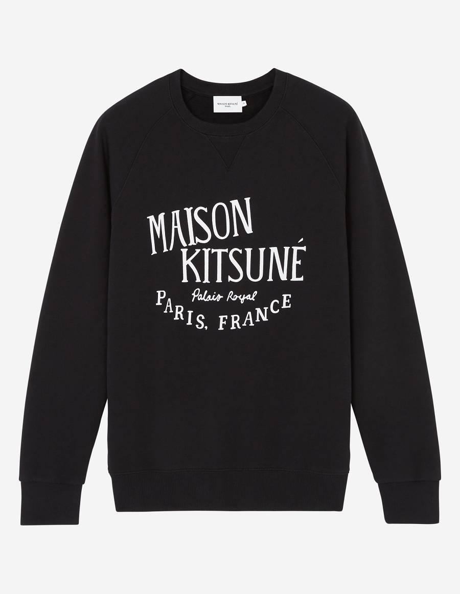 Black Men\'s Maison Kitsune Palais Royal Classic Sweatshirts | AU-C0115