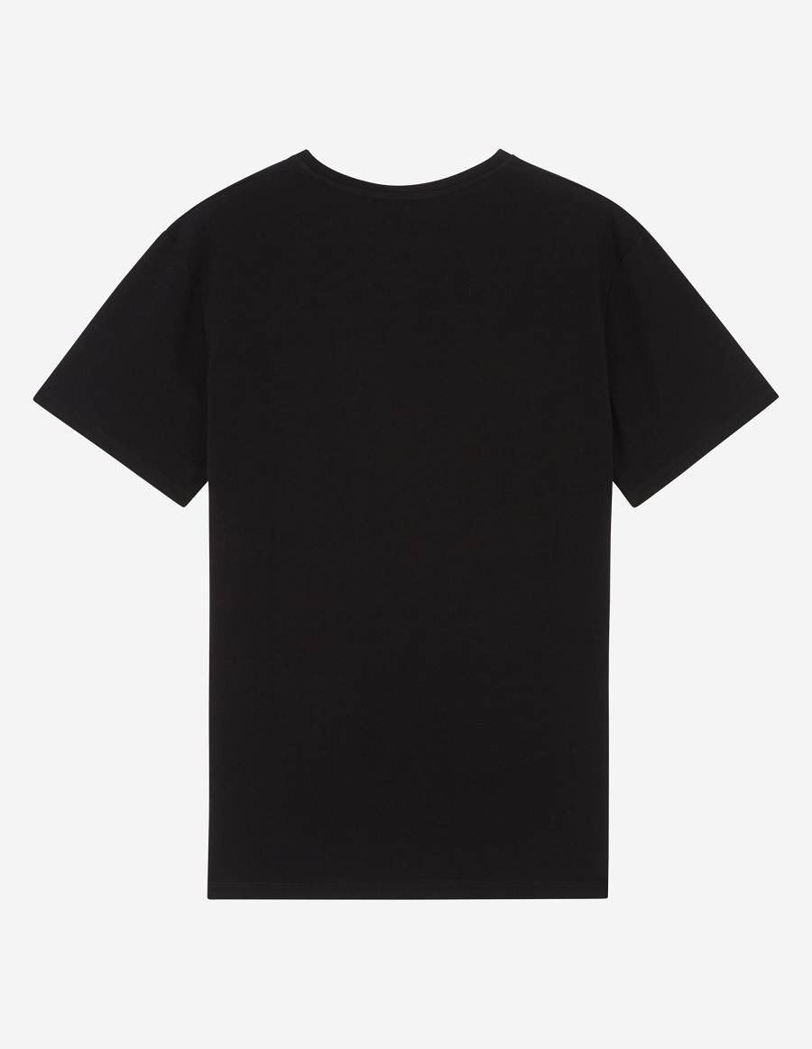 Black Men's Maison Kitsune Palais Royal Classic T Shirts | AU-H0134