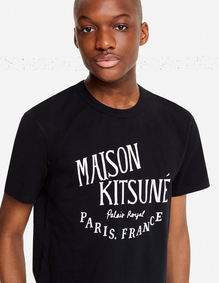 Black Men's Maison Kitsune Palais Royal Classic T Shirts | AU-H0134