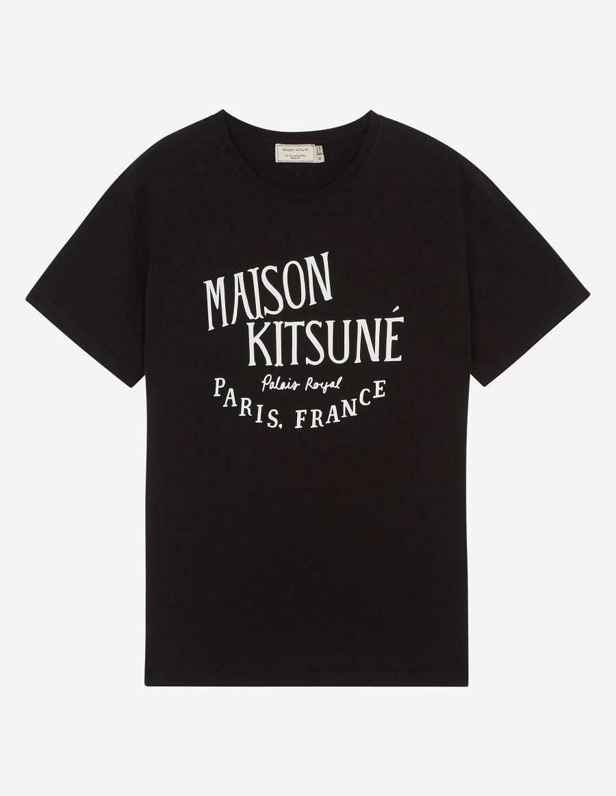 Black Men\'s Maison Kitsune Palais Royal Classic T Shirts | AU-H0134