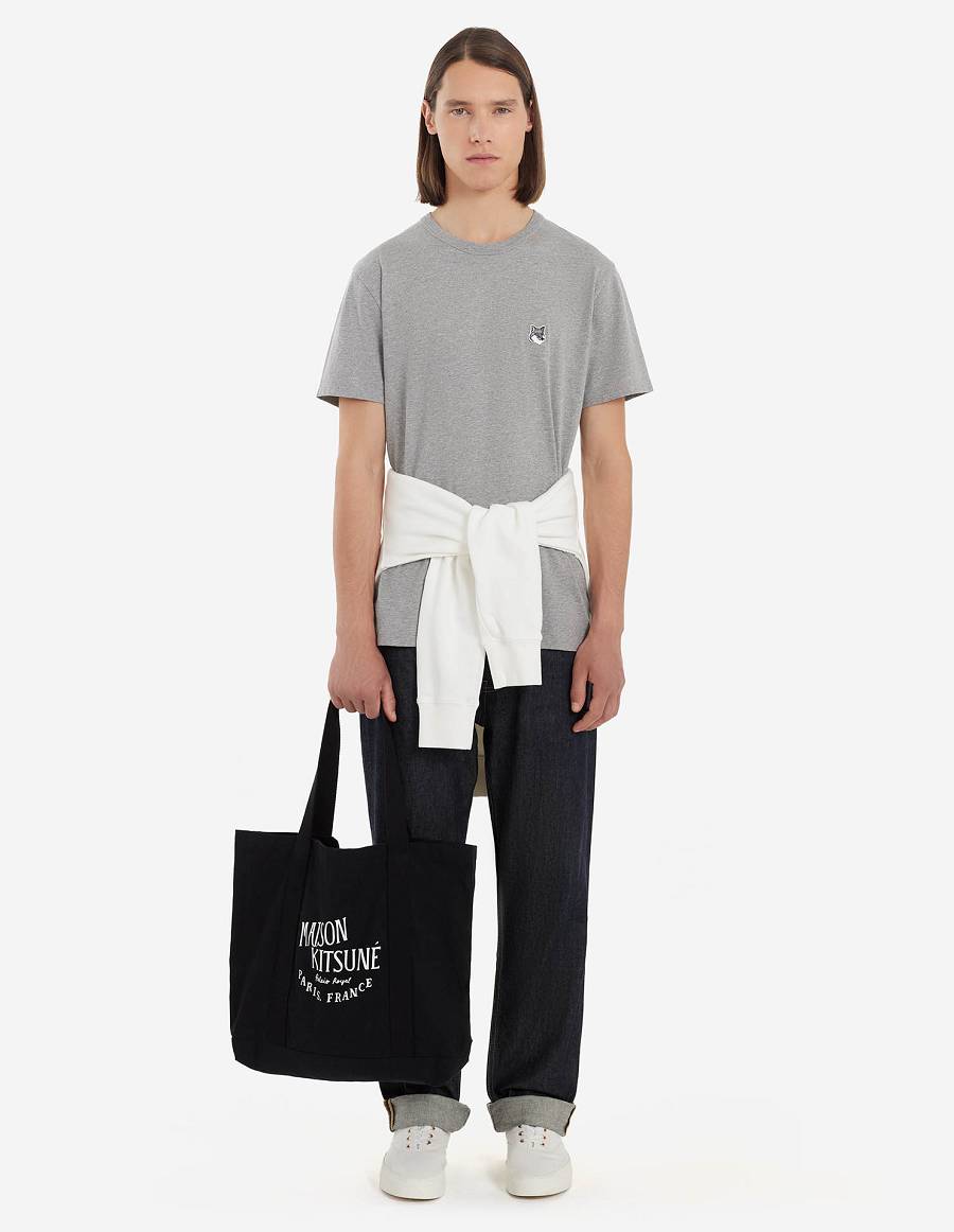 Black Men's Maison Kitsune Palais Royal Shopping Bags | AU-U0122