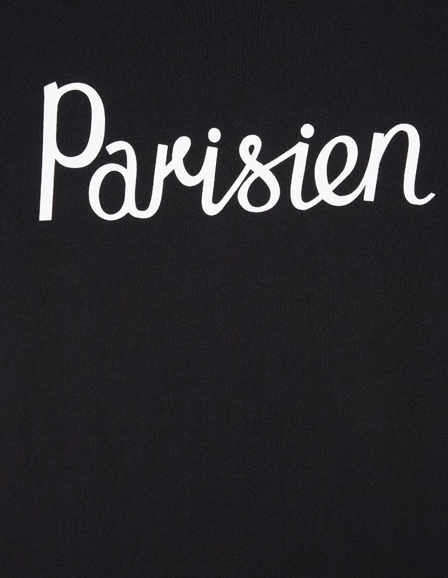 Black Men's Maison Kitsune Parisien Classic T Shirts | AU-M0765