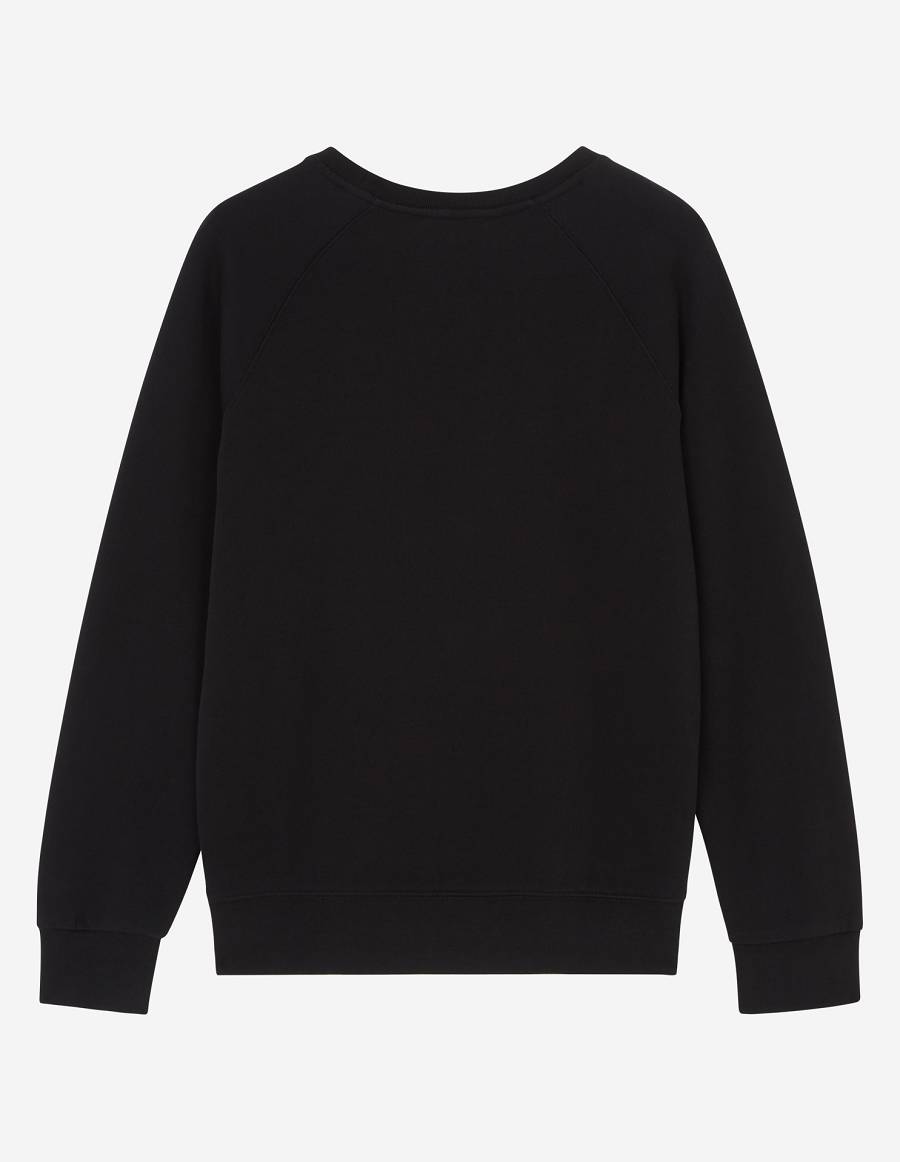 Black Men's Maison Kitsune Parisien Classic Sweatshirts | AU-Y0150