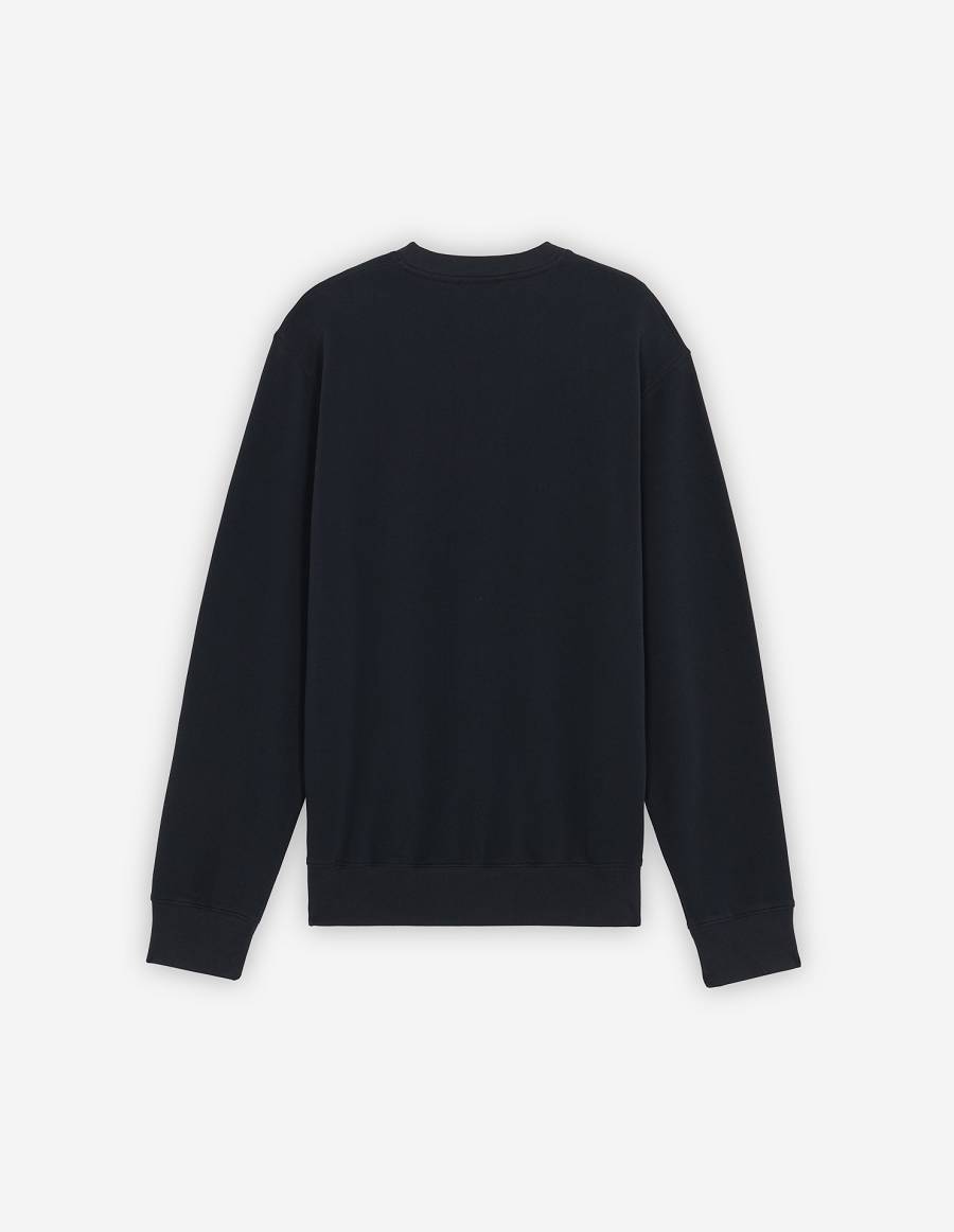 Black Men's Maison Kitsune Rue De Richelieu Relaxed Sweatshirts | AU-S0938