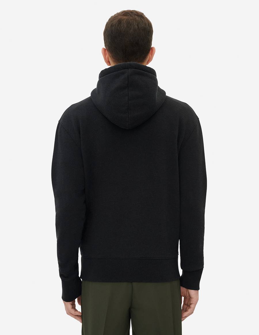 Black Men's Maison Kitsune Rue Richelieu Classic Hoodies | AU-L0662