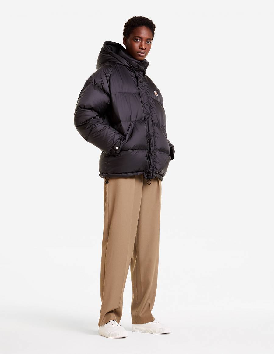 Black Men's Maison Kitsune Short Down Jackets | AU-Y0701