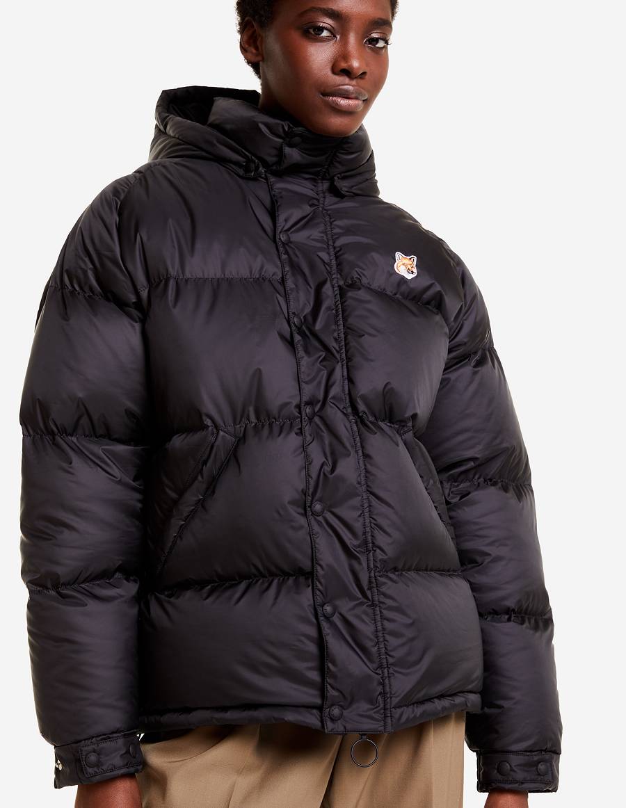 Black Men's Maison Kitsune Short Down Jackets | AU-Y0701