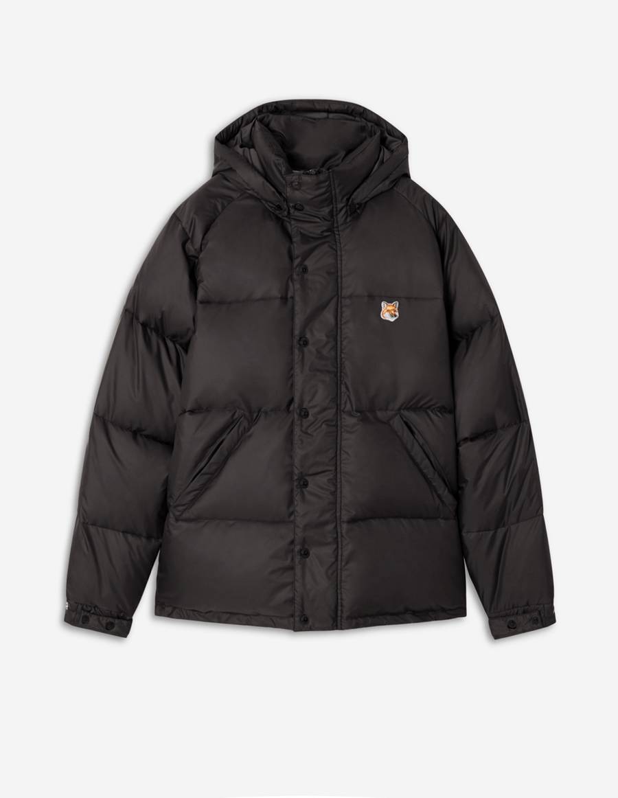 Black Men\'s Maison Kitsune Short Down Jackets | AU-Y0701