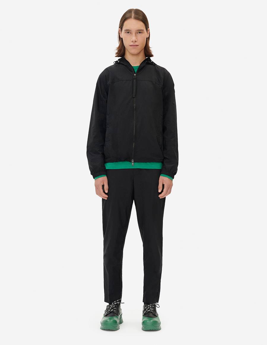 Black Men's Maison Kitsune Technical Jackets | AU-K0129