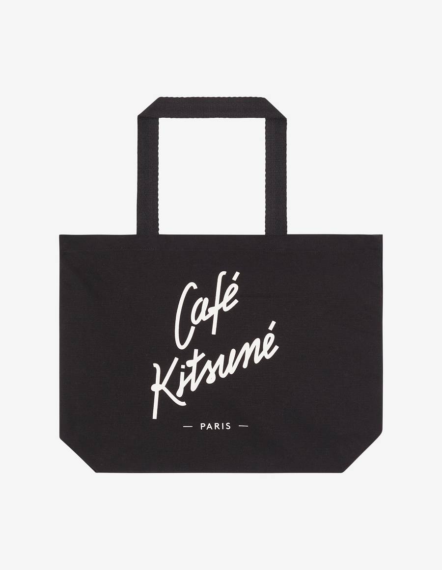 Black Men\'s Maison Kitsune Tote Cafe Kitsune Bk Bags | AU-X0M45