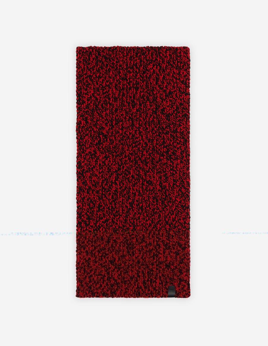 Black Red Men\'s Maison Kitsune Mouline Scarf | AU-J599