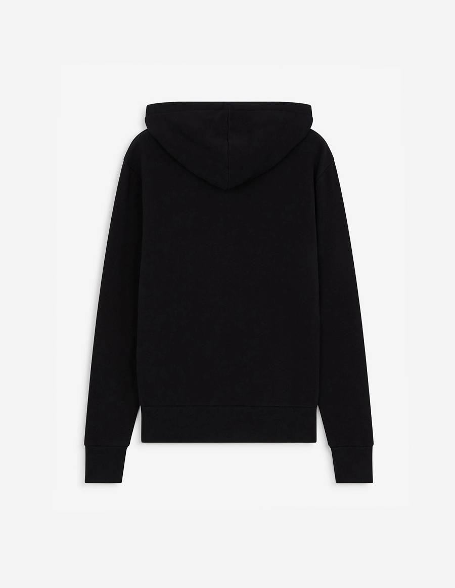 Black Women's Maison Kitsune Double Fox Head Patch Hoodies | AU-S0739