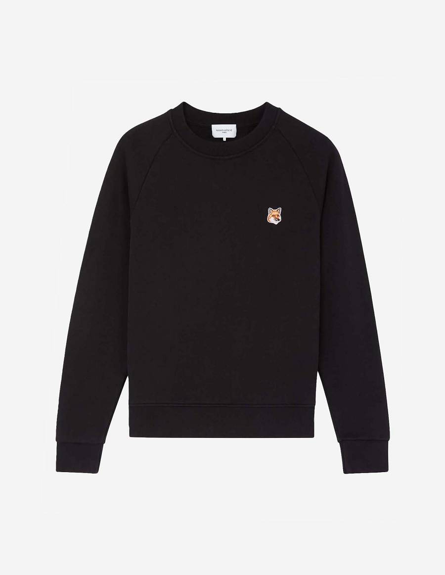 Black Women\'s Maison Kitsune Fox Head Patch Adjusted Sweatshirts | AU-K0128