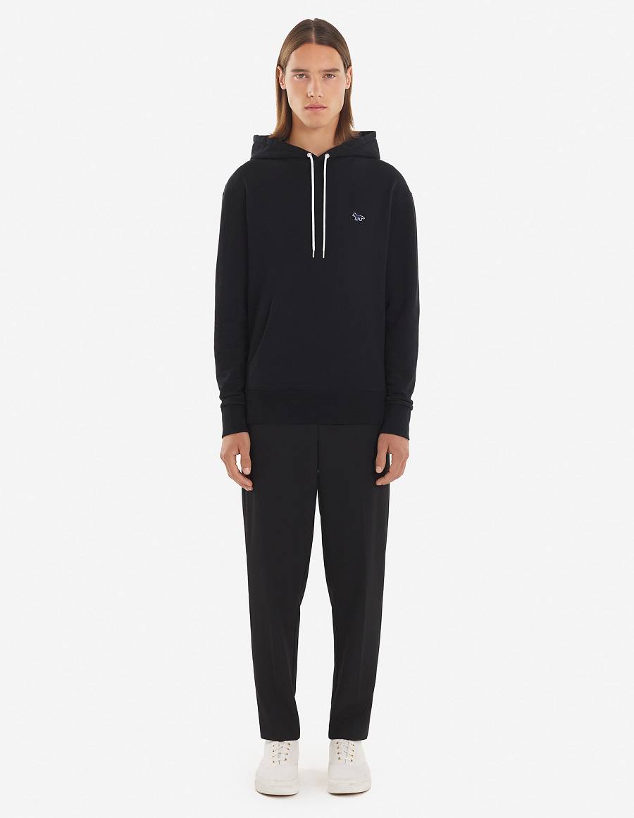 Black Women's Maison Kitsune Navy Fox Patch Classic Hoodies | AU-Z0958