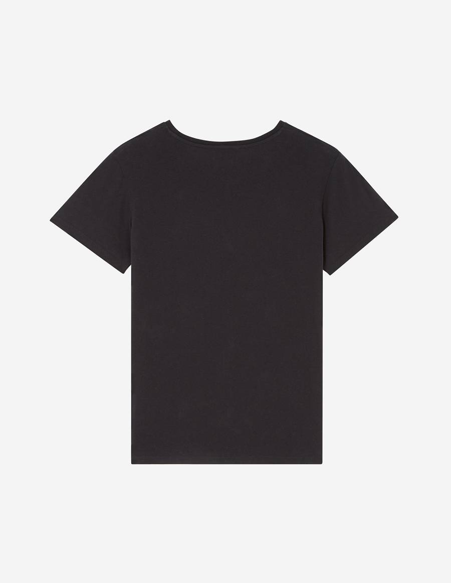 Black Women's Maison Kitsune Palais Royal Classic T Shirts | AU-B0345