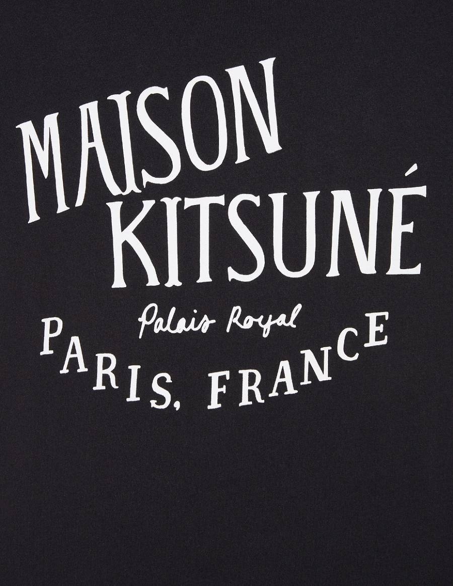 Black Women's Maison Kitsune Palais Royal Classic T Shirts | AU-B0345