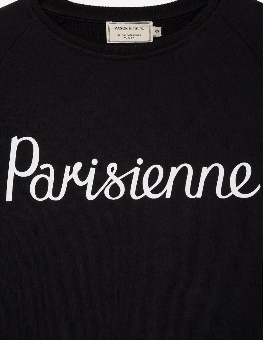 Black Women's Maison Kitsune Parisienne Vintage Sweatshirts | AU-C0463