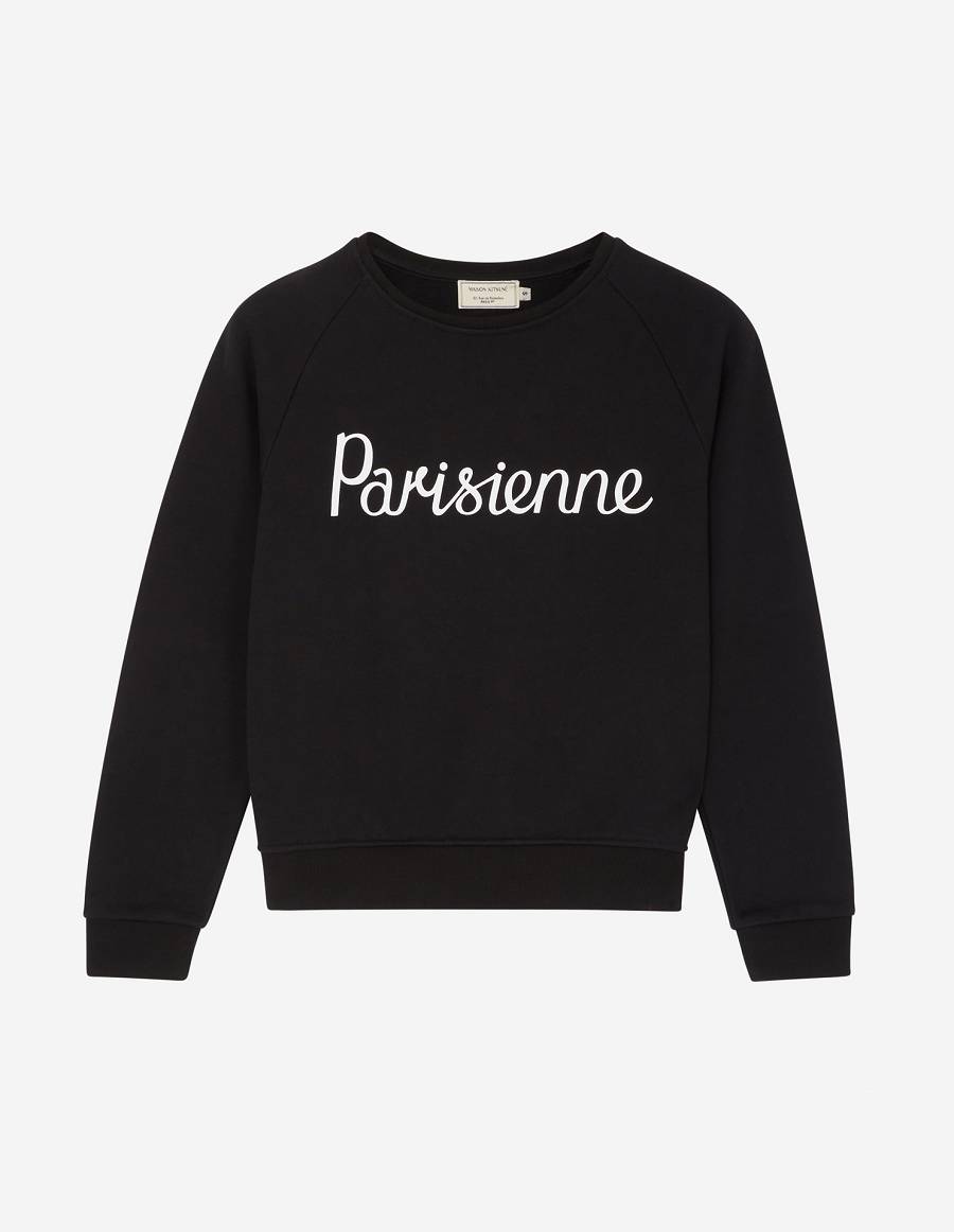 Black Women\'s Maison Kitsune Parisienne Vintage Sweatshirts | AU-C0463