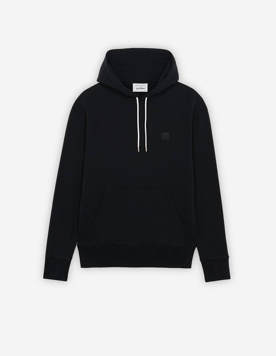 Black Women\'s Maison Kitsune Patch Profile Fox Cafe Classic Hoodies | AU-E0990