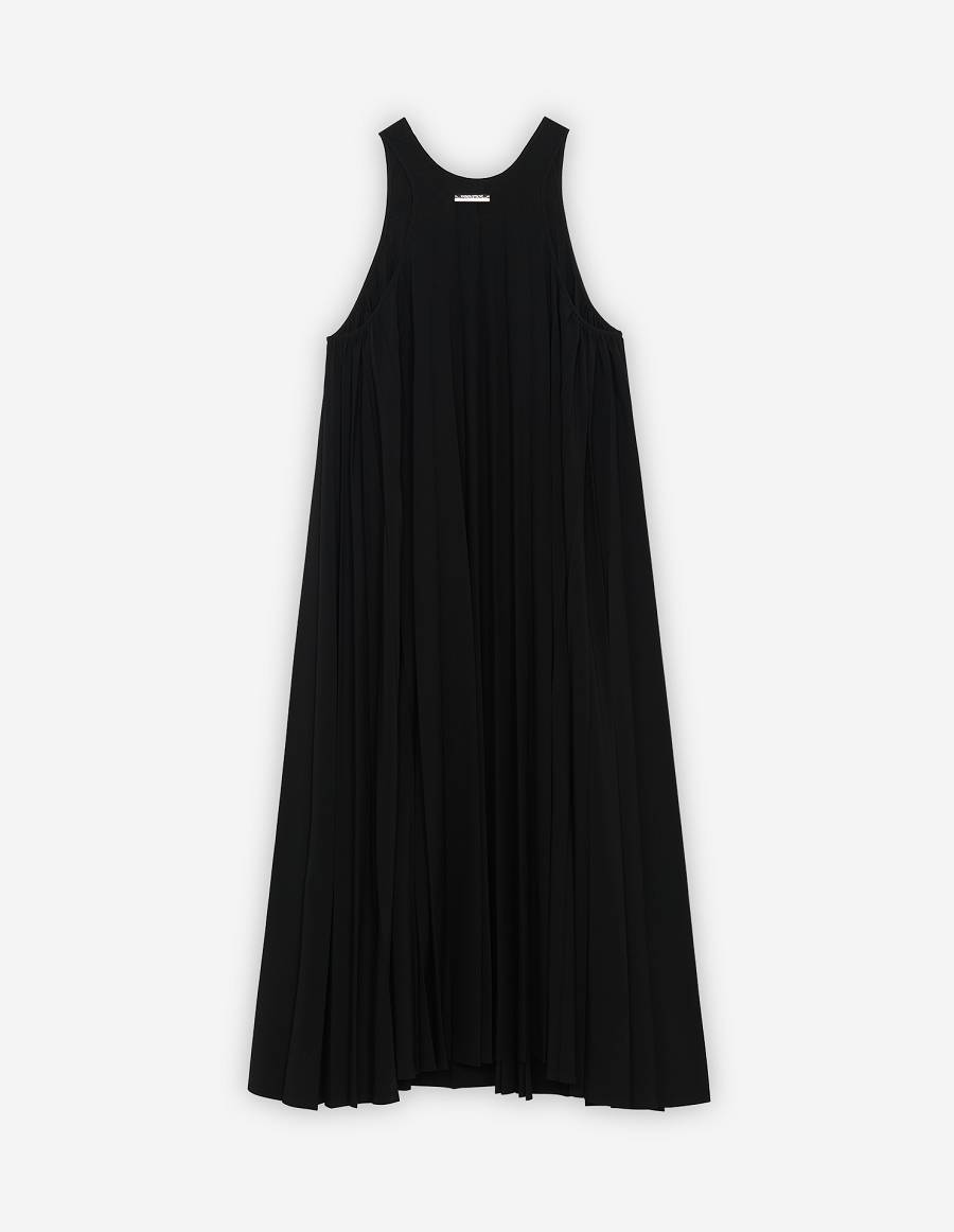 Black Women's Maison Kitsune Pleated Dress | AU-K0883