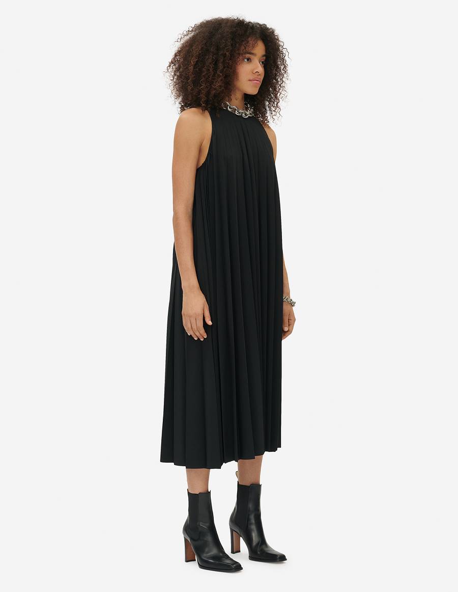 Black Women's Maison Kitsune Pleated Dress | AU-K0883