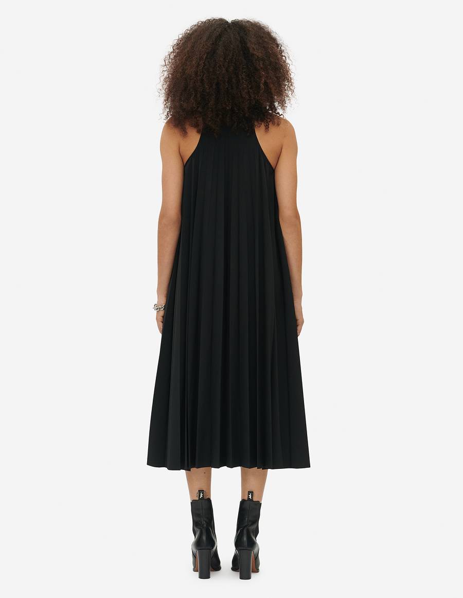 Black Women's Maison Kitsune Pleated Dress | AU-K0883