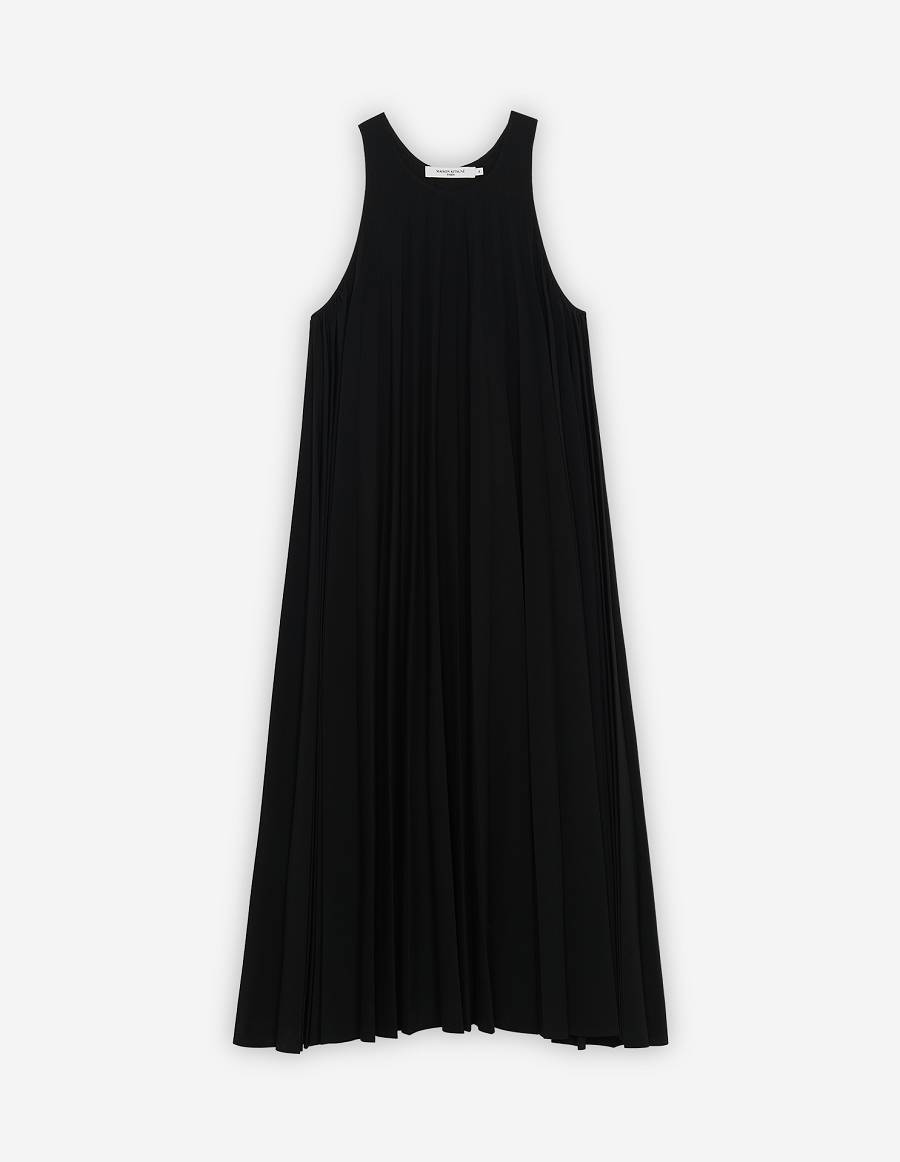 Black Women\'s Maison Kitsune Pleated Dress | AU-K0883