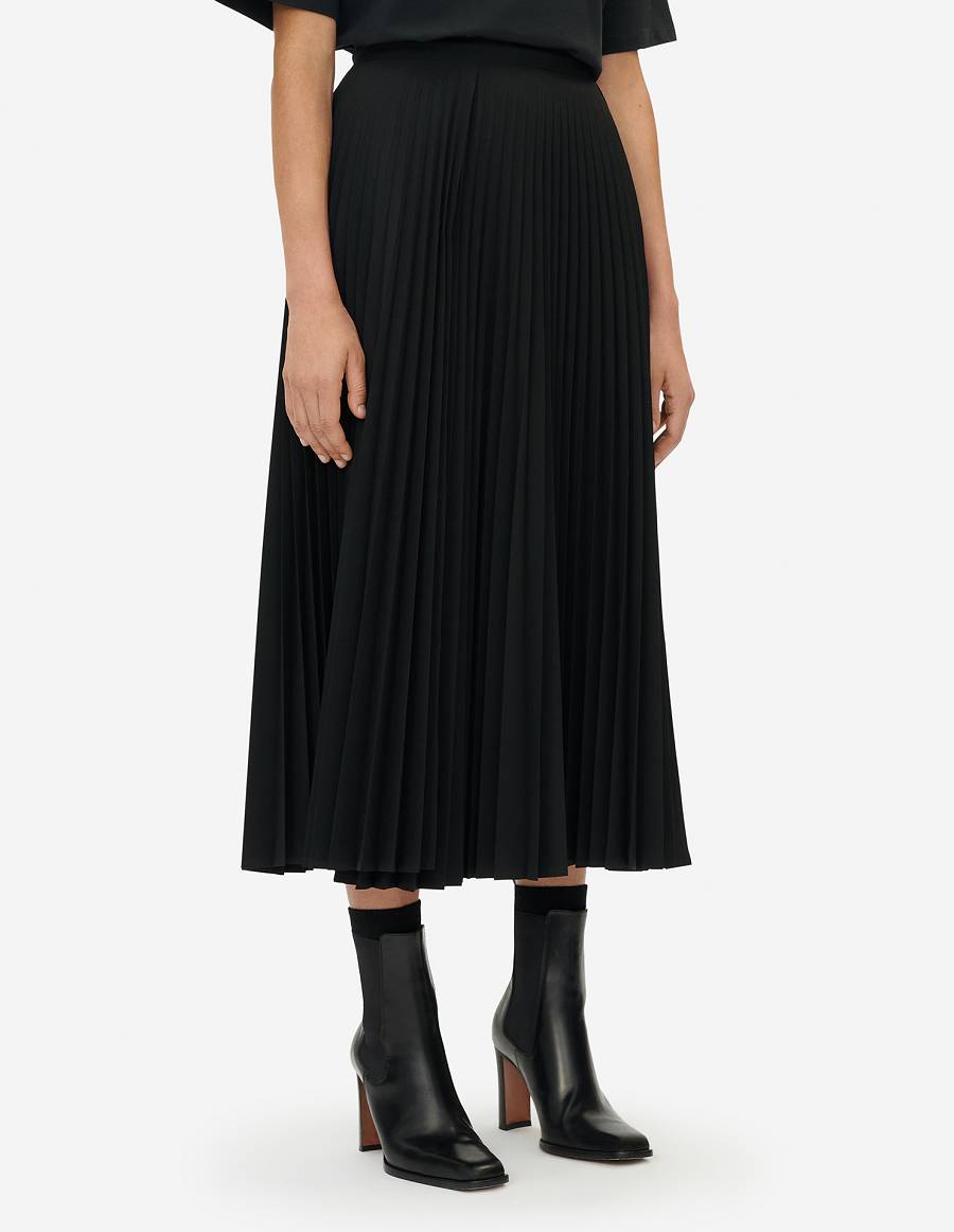 Black Women's Maison Kitsune Pleated Skirt Dress | AU-K0390