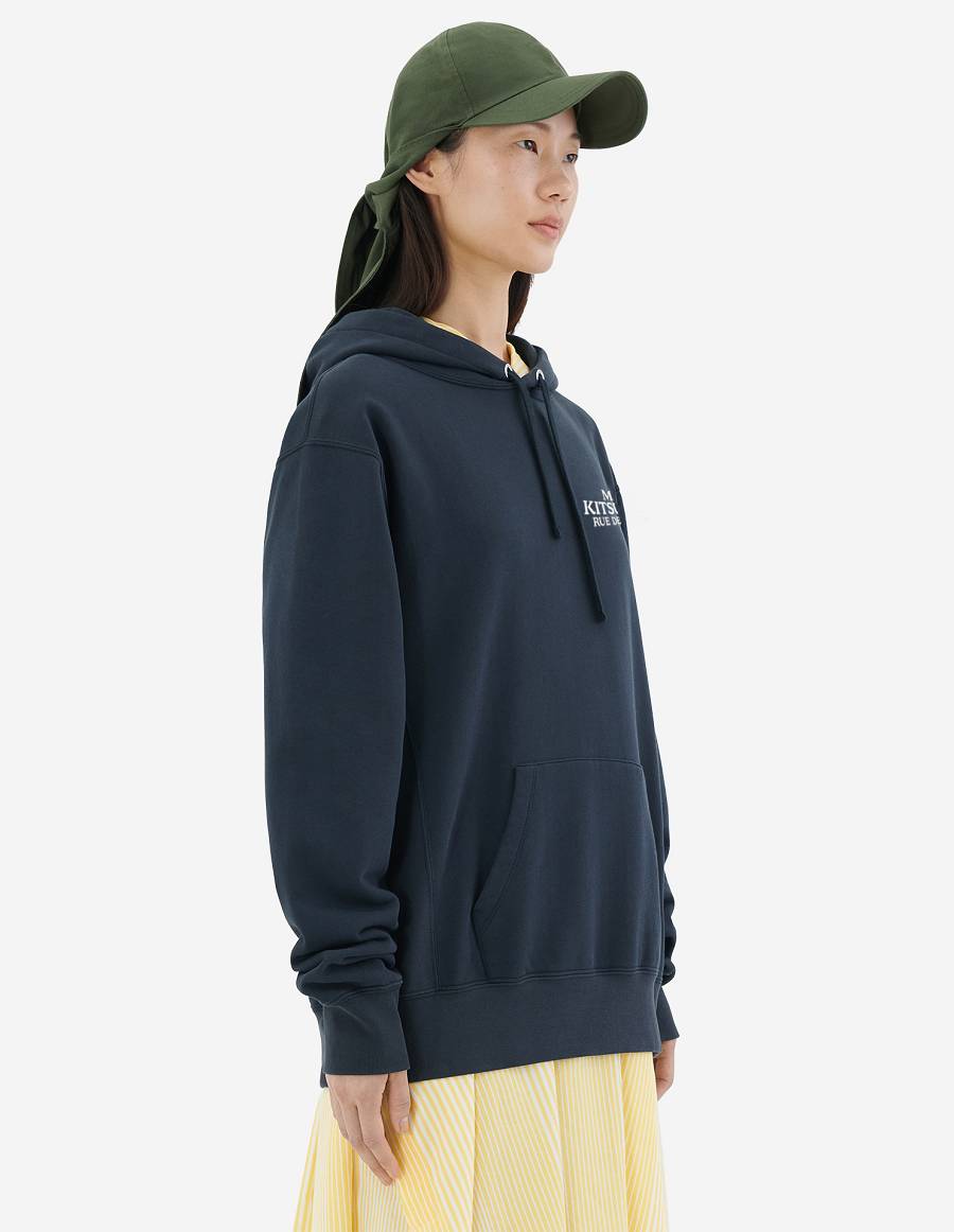 Black Women's Maison Kitsune Rue De Richelieu Relaxed Hoodies | AU-G0655