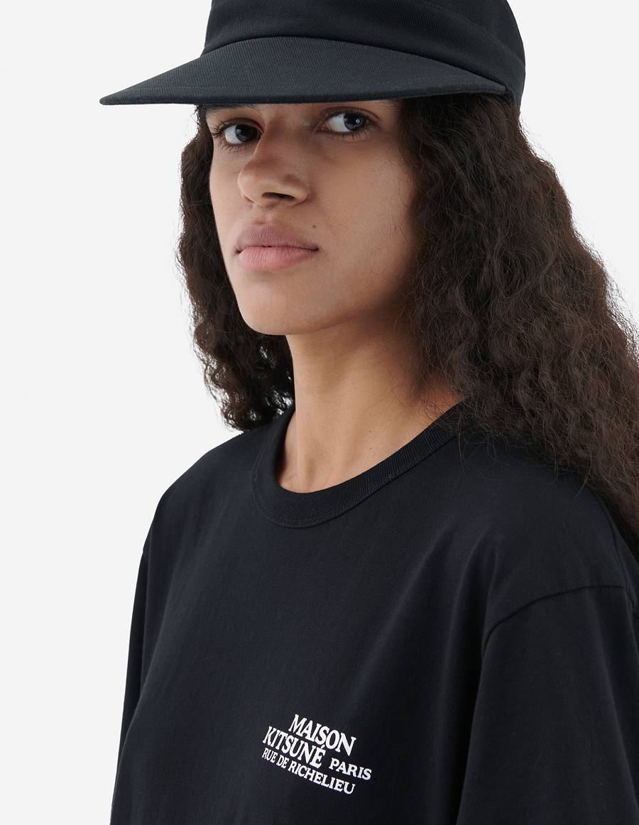 Black Women's Maison Kitsune Rue De Richelieu Classic T Shirts | AU-X0754