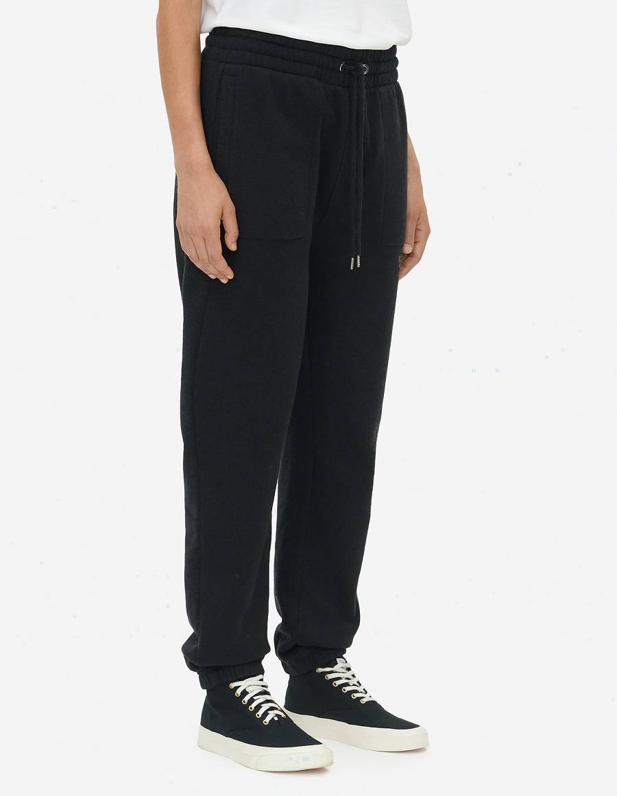 Black Women's Maison Kitsune Rue Richelieu Drawsting Regular Jog Pants | AU-G0327